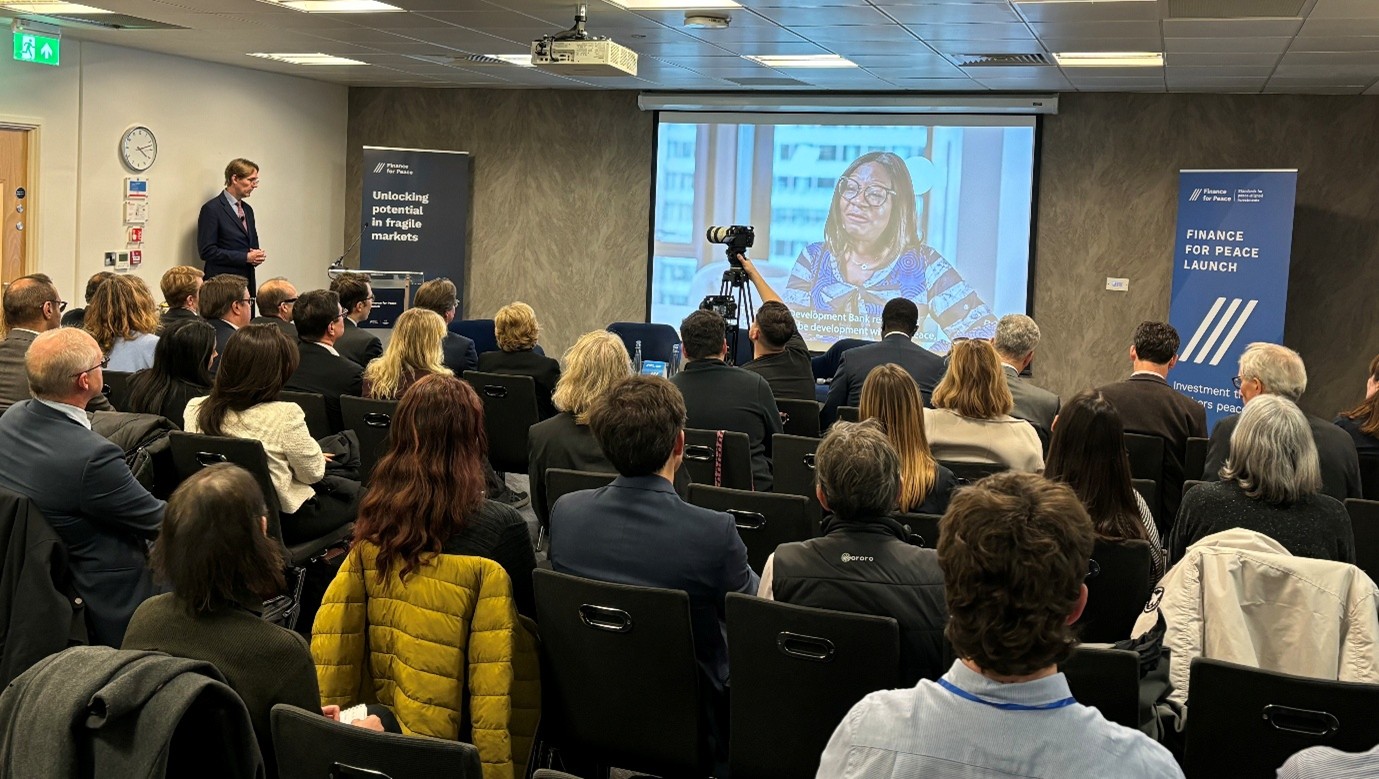 Guests at the Finance for Peace launch event in the City of London, November 2024.