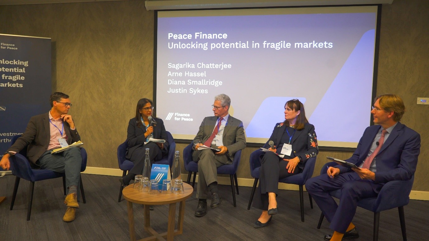 Panel discussion at the Finance for Peace launch, London, November 2024.